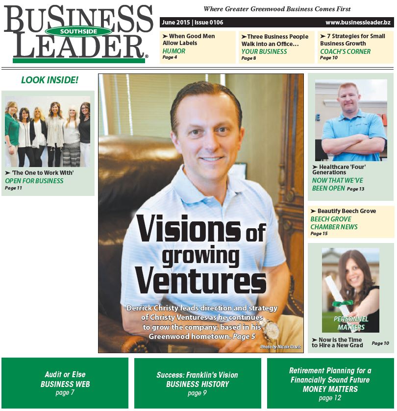 Derrick Christy on the cover of Southside Business Leaders