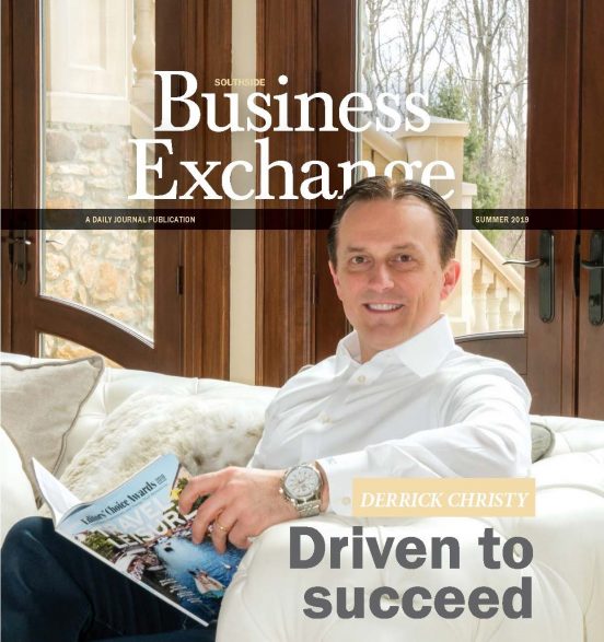 Derrick Christy on the cover of SouthSide Business Exchange.